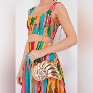 Olga Berg Gold Shell Crossbody Bag